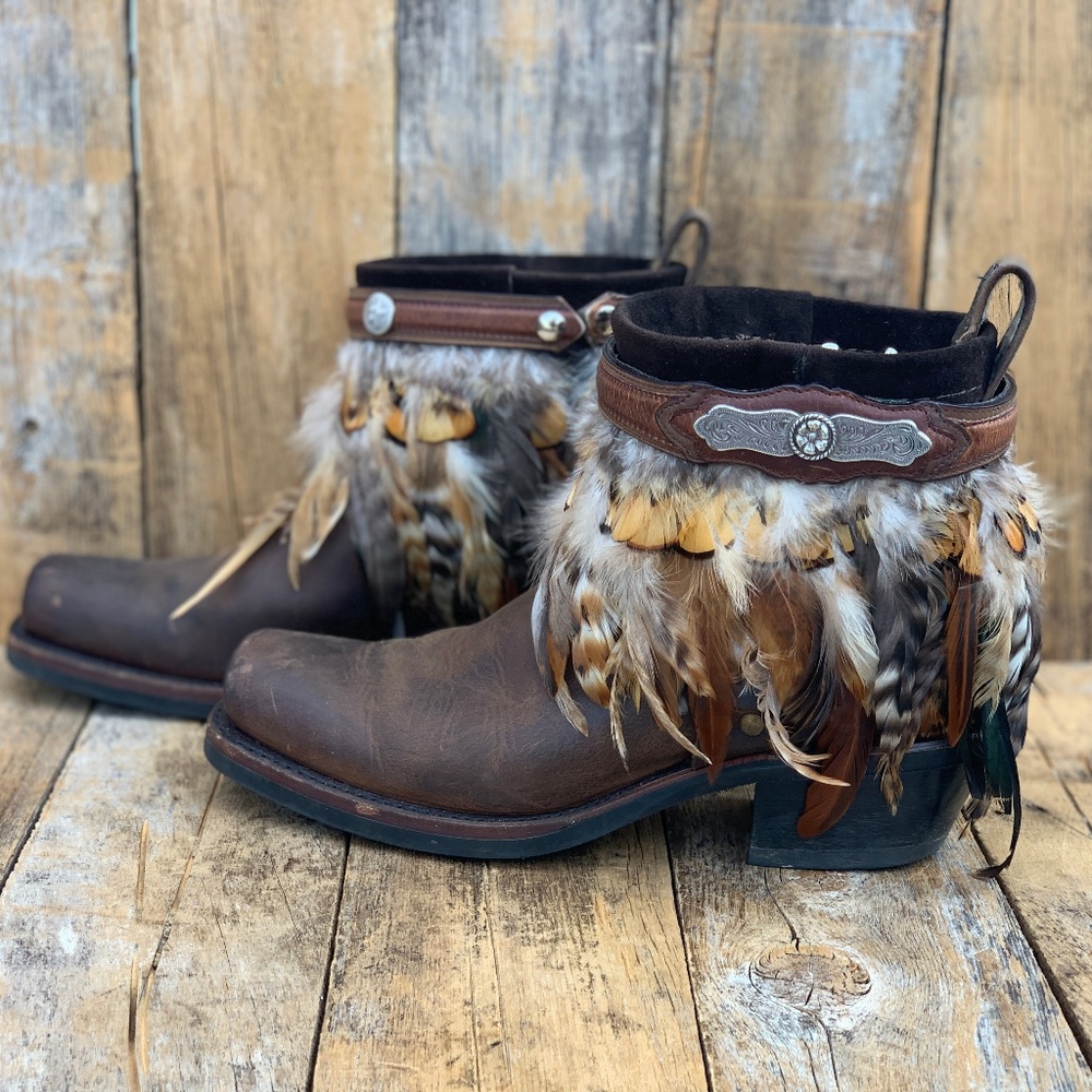Us 9.5, Boho Boot, ankle boot, upcycled Frye Boot
